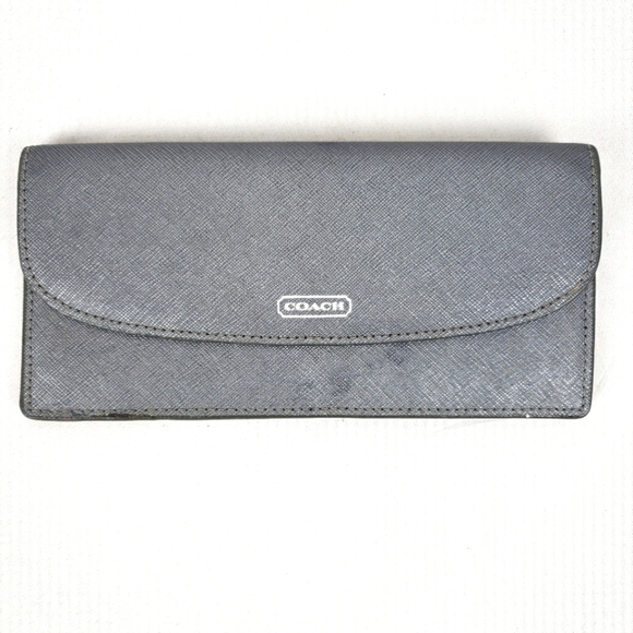 Coach Gray Slim Wallet Sz Medium - Picture 1 of 5